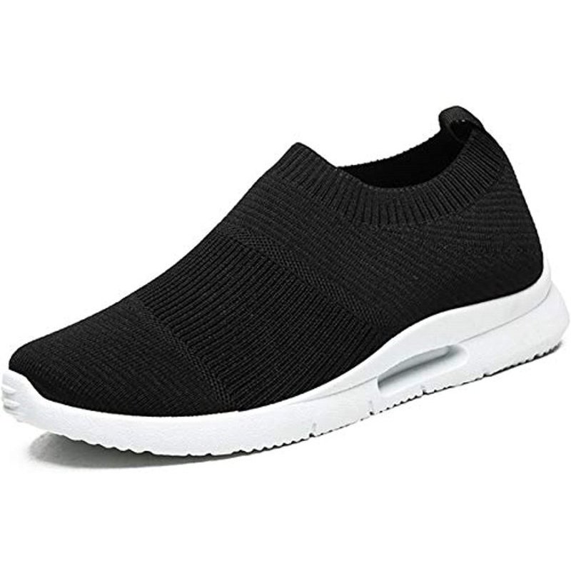 Mens Lightweight Athletic Running Walking Gym Shoes Casual Sports Shoes Fashion Sneakers Walking Shoes Black White