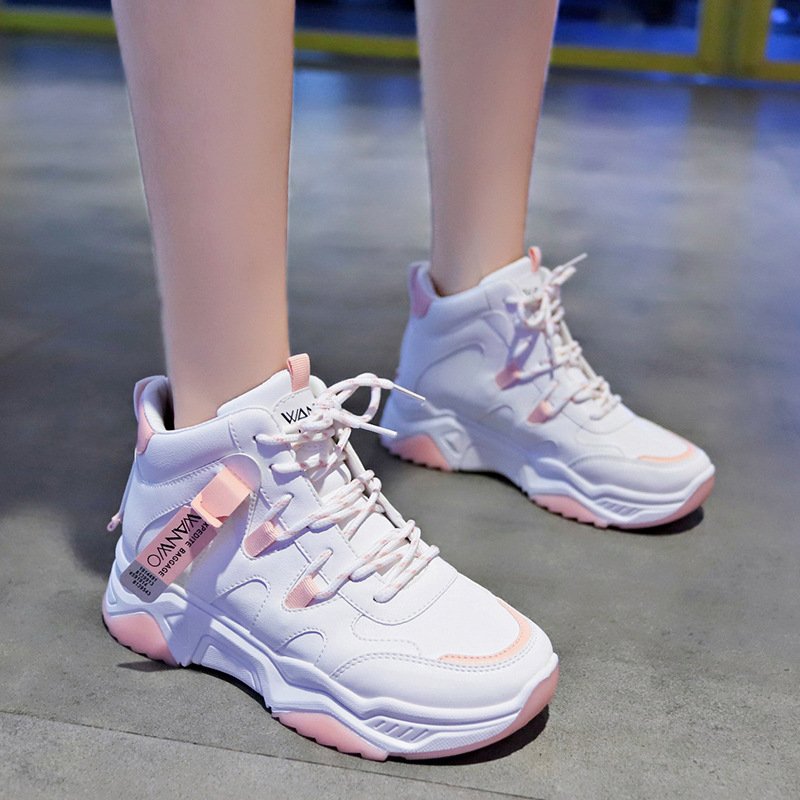 High top sports shoes women spring new student white shoes women running board shoes women casual shoes